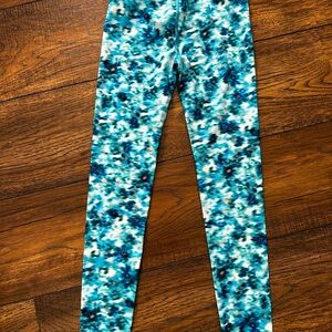 Athleta Girl Blue Patterned Leggings Medium 8-10
